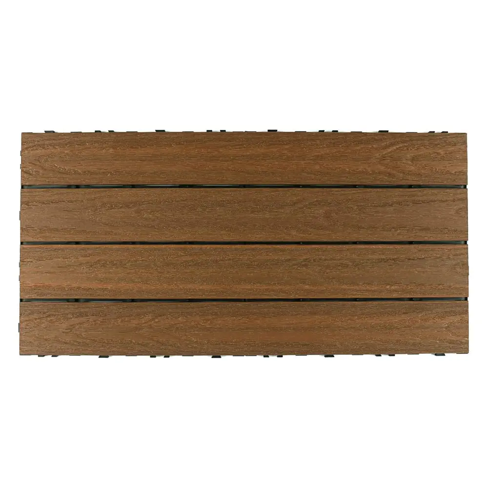 Outdoor Composite Deck Tile Quick Install 2x1ft Wood Grain Patio Balcony Flooring 20sqft, Customized