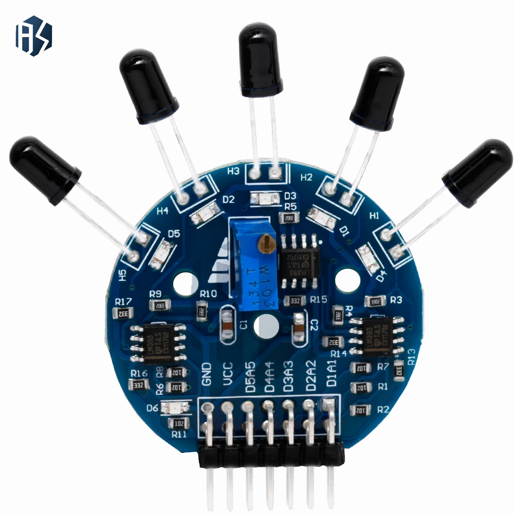 Five Way Flame Sensor Module Analog Digital Double Output Fire Fighting Robot for arduino