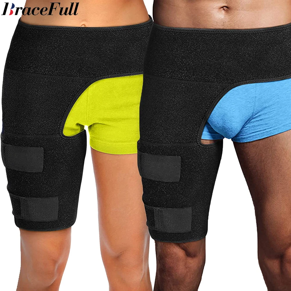 1Pcs Hip Thigh Support Brace Groin Compression Wrap for Pulled Groin Sciatic Nerve Pain Hamstring Injury Recovery Fits Men Women