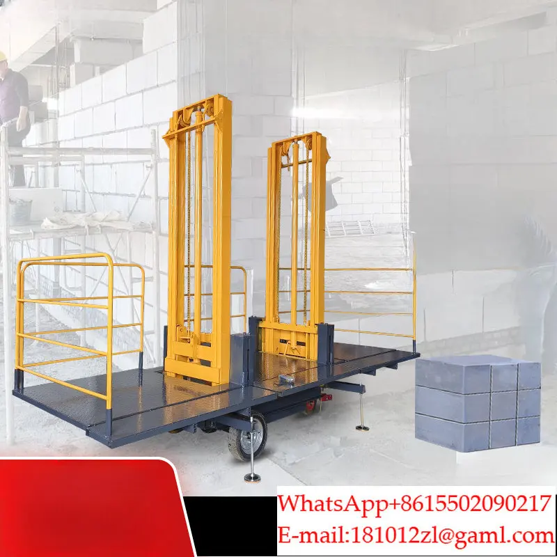 Custom electro-hydraulic wall lifting platform construction site mobile lift masonry plastering operation platform scaffolding