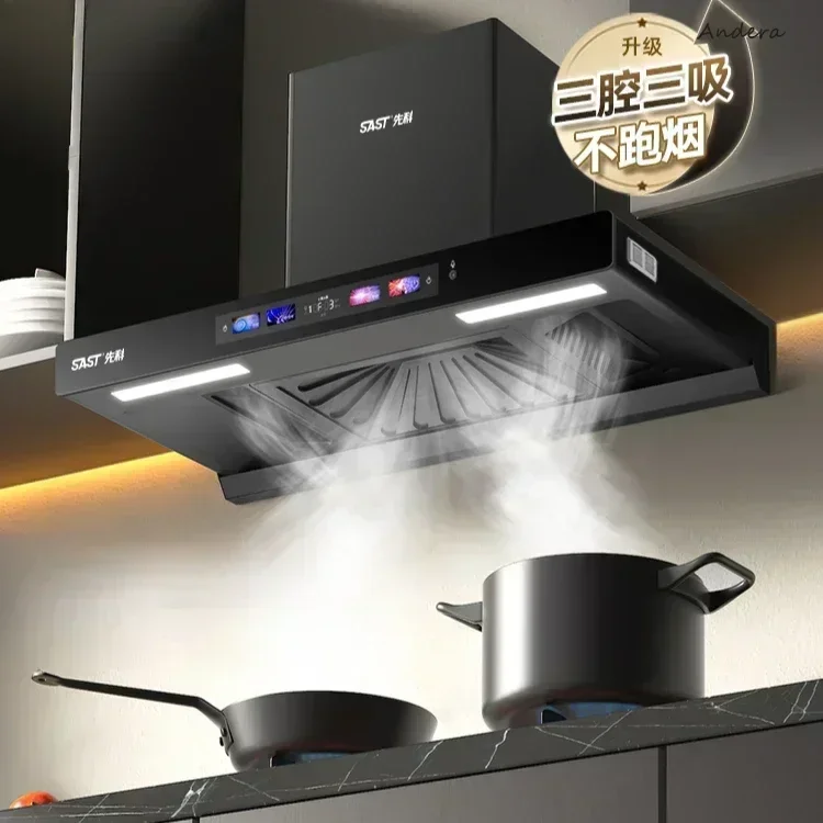 Household new Range Hood European-Style T-Type Top Suction : Strong Suction, Automatic Cleaning, Ideal for Kitchen