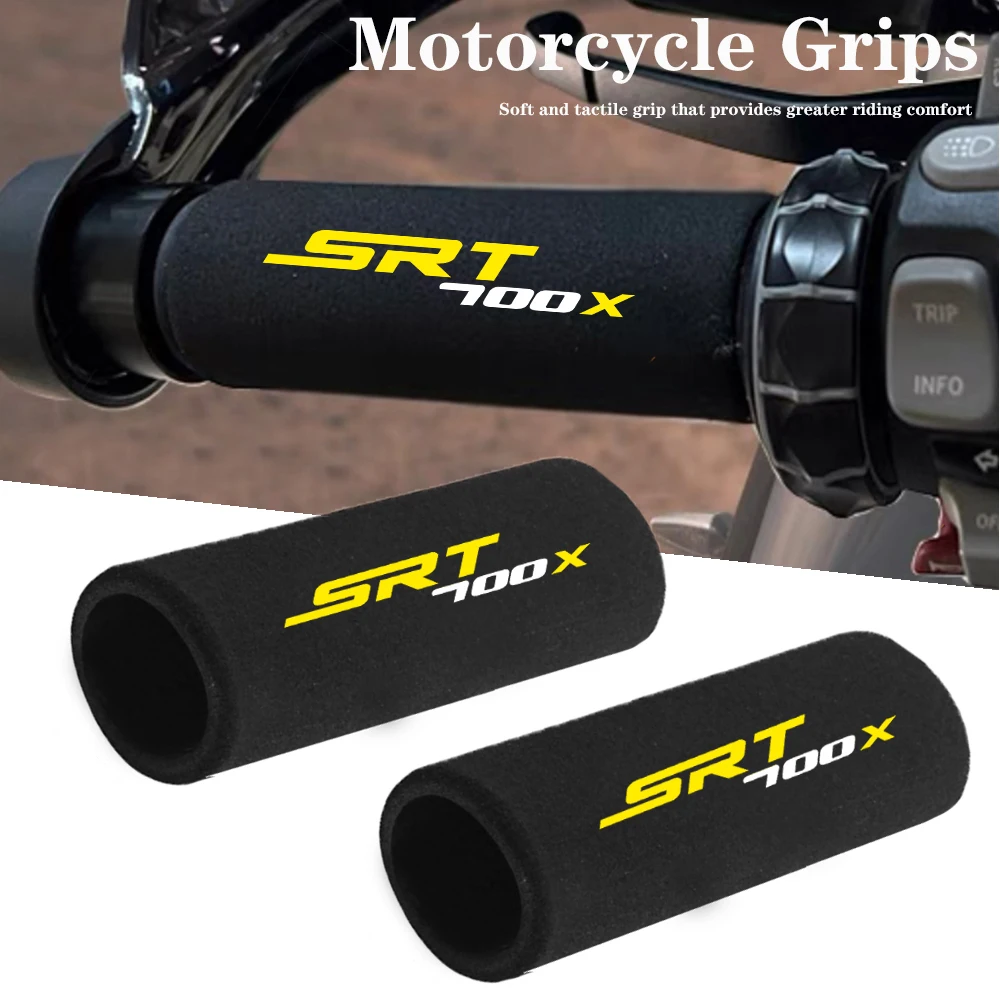 ل QJ موتور SRT 700X 2024 دراجة نارية غطاء مقبض للصدمات دراجة نارية الإسفنج قبضة عدم الانزلاق مقبض مقود دراجة غطاء الإسفنج