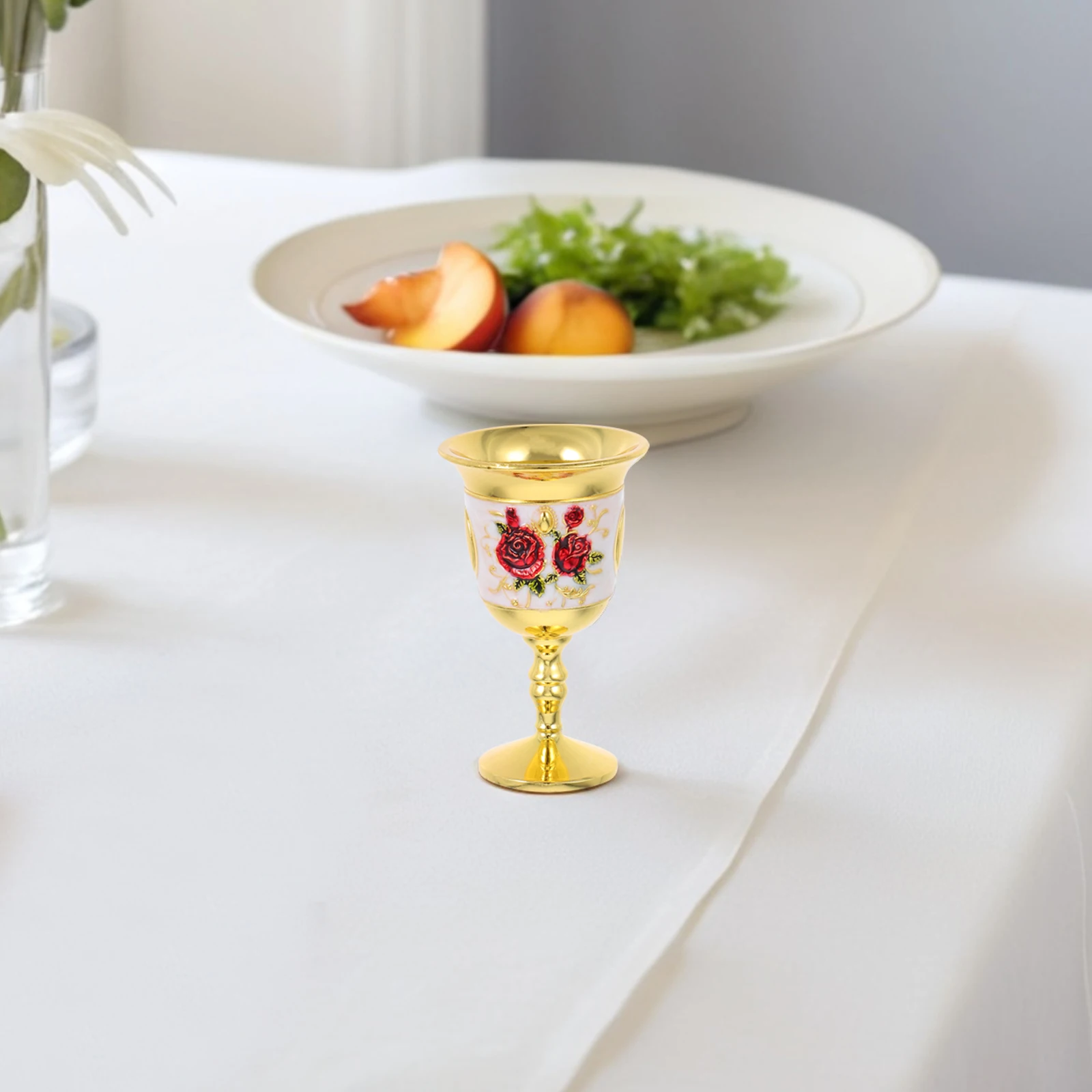 

2 Pcs Retro Glass Cup Decorative Embossed Goblet Decorate Holy Zinc Alloy Medieval Cups Child Children