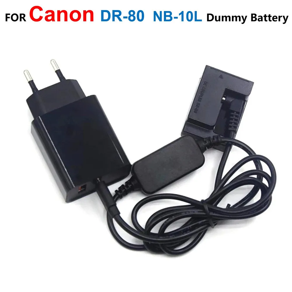 

DR-80 DC Coupler NB-10L Fake Battery+USB C Power Cable Adapter+PD Charger For Canon G1X G3X G15 G16 SX50 SX60 HS SX60HS SX50 HS