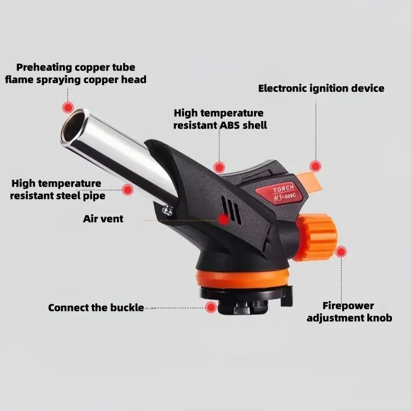 

Lighters Ignition Head Adjustable Gas Torch Flame Gun with Reverse Use Kitchen Jet Blow Torch Lighter for BBQ Butane Lighter