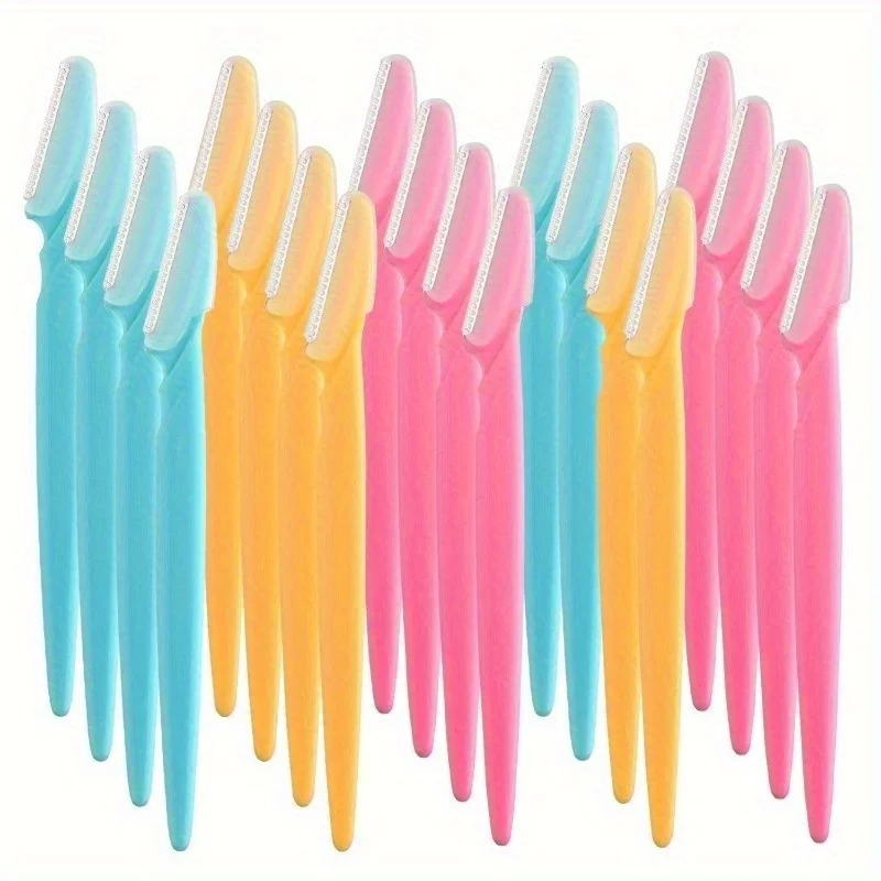 12Pcs mix colors Eyebrow Razor Shaper Shavers Trimmers for Women and Men Face Hair Removers Multipurpose Exfoliating Face Razor