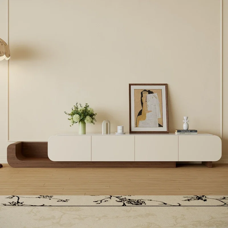 

Maker/French microcrystalline stone retractable TV cabinet, light luxury and high-end floor, living room home TV cabinet