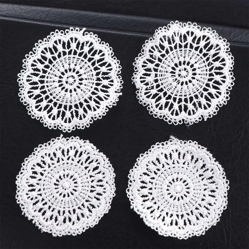 

2pcs Knitting Miniatures Table Placemat Furniture Simulative Knitting Table Placemat Lace Circular Dollhouse Table Placemat