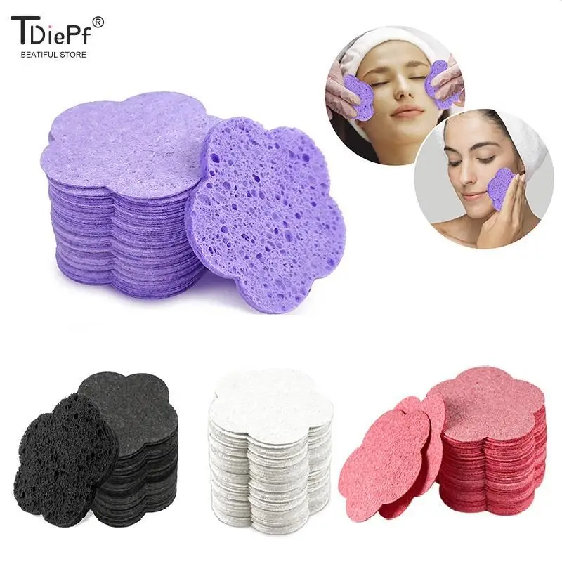 New 10/20/50PCS Makeup Removal Sponge Heart Shaped Cellulose Sponge Wood Pulp Cotton Face Washing Cleansing Sponge Cosmetic Puff