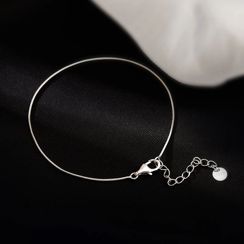 925 Sterling Silver 20cm Snake Fine Chain Bracelet For Women Lucky Korean Hand Bracelets Charm Luxury Accessories Argent 925