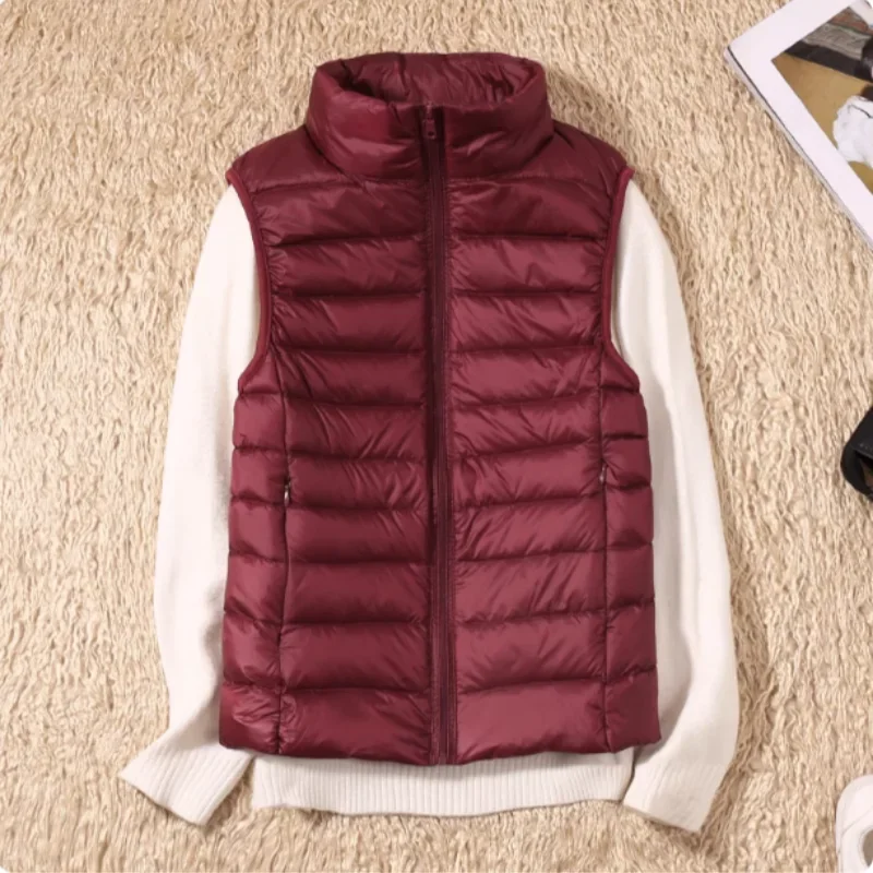 レディース パファーベスト 秋冬 軽量 ノースリーブ ジャケット フルジッパー アウターベスト アウトドア ダウンベスト