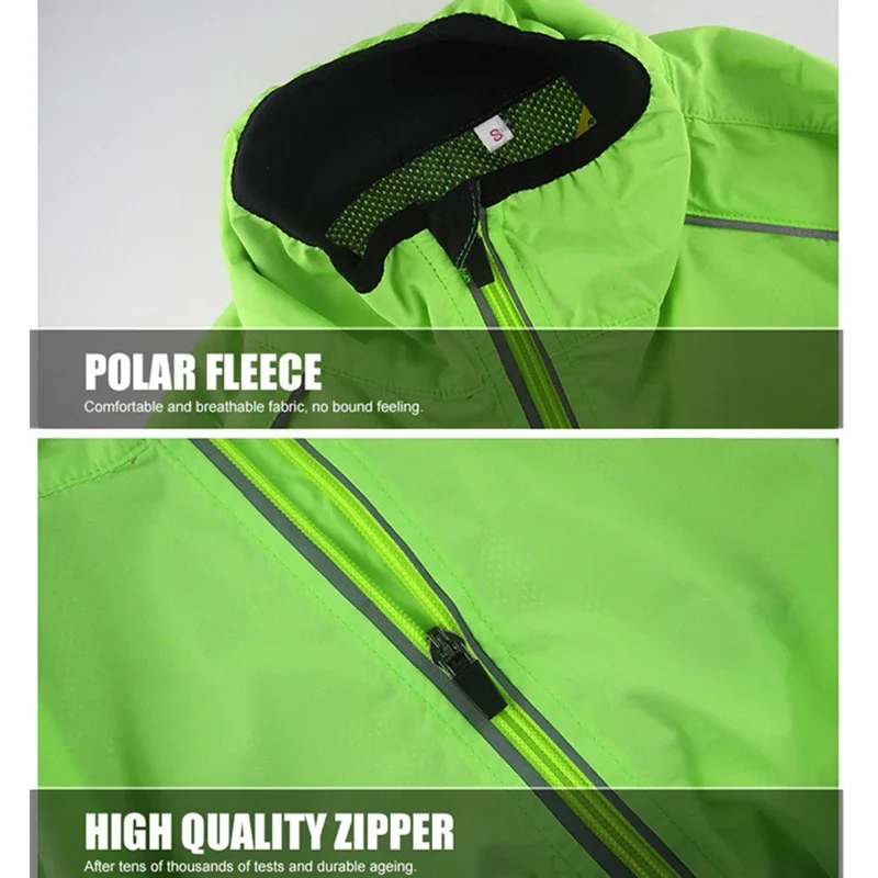 Men Reflective Cycling Jacket Long Sleeve Waterproof Windproof Bike Jackets Ultra Light Quick Dry Wind Coat Chaqueta Ciclismo