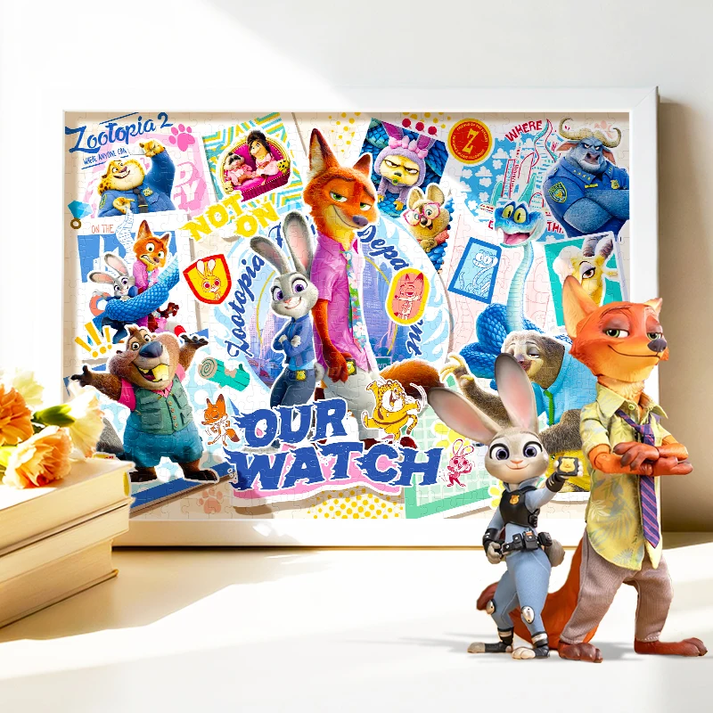 จิ๊กซอว์ 500 ชิ้น ตัวละครจากซูโทเปีย นิคและจูดี้ - ของเล่น STEM เสริมพัฒนาการสำหรับเด็ก วัยรุ่น และผู้ใหญ่ เหมาะสำหรับเล่นเป็นเกมครอบครัว