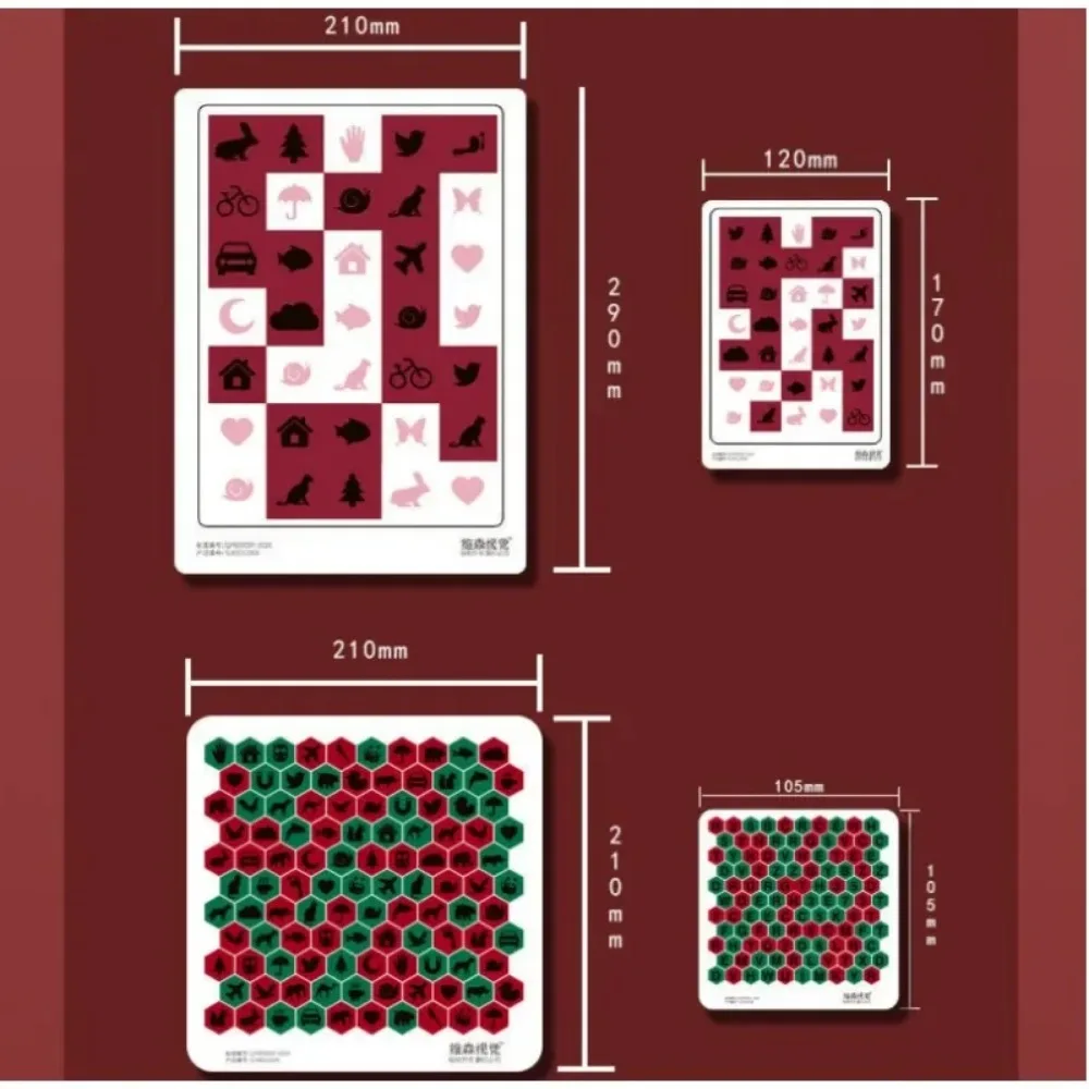 Child Amblyopia Myopia Training Card Disinhibition Vision Training Tool Kids Anti-Suppression VT Chart Red Green Glasses