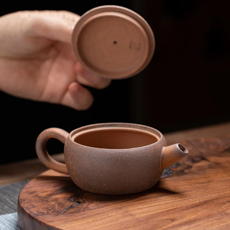 

Customizable Raw ore rough pottery tea pot, handmade tea set, single pot, 120cc small tea