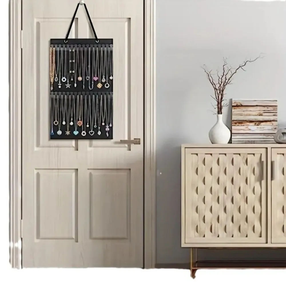 Wall Mounted Jewelry Organizer Bag Felt Single/Double Sided Jewelry Storage Vertical Space Saving Jewelry Display Bag