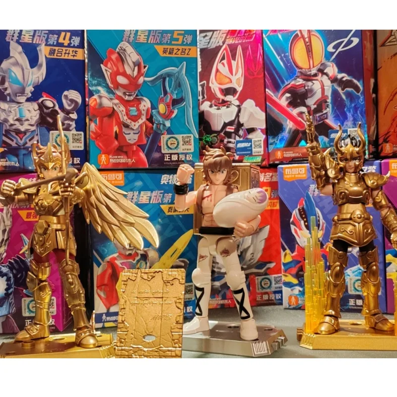 Genuine Saint Seiya Animation Peripheral Movable Toys Galaxy Version Gold Cloth Aiolos Shura Ikki Shun Model Figure Toy Gifts