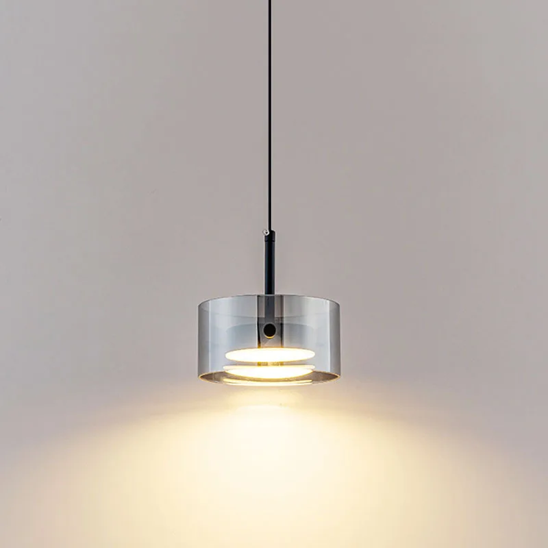 

Nordic Bedroom Bedside Lamp Modern Minimalist Italian Bar Counter Restaurant Background Wall Single Head Glass Pendant Light