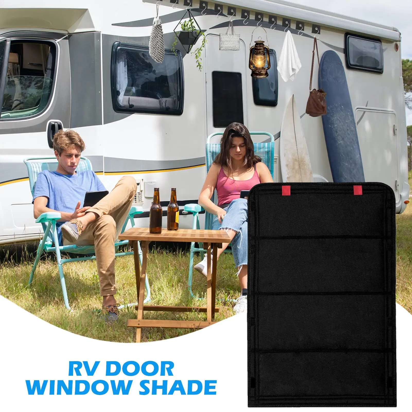

RV Door Window Shade Blackout Waterproof Shield Heat Insulation RV Window Shades For Camping Picnic Travel Road Trips Parking