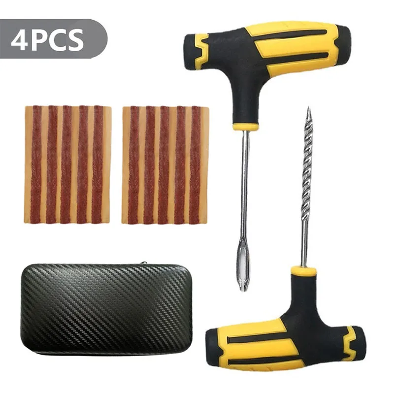 Kit de Reparación de Neumáticos de Emergencia para Automóviles, Múltiples Tamaños, Herramientas de Garaje para Reparar Pinchazos en Neumáticos sin Cámara, para Automóviles, Bicicletas y Motocicletas