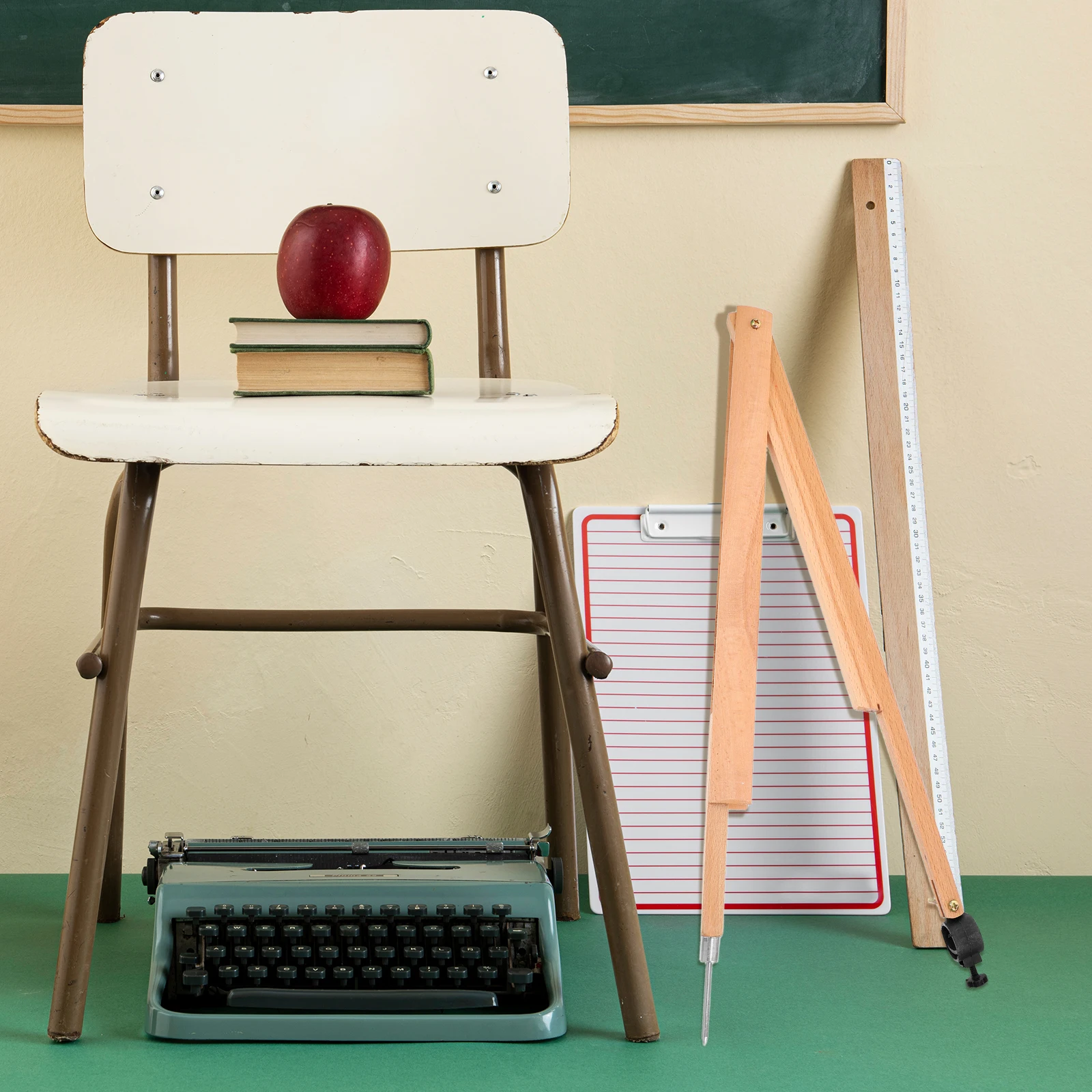

Wooden Drawing Compass Beige Math Geometry Teaching Tool Chalk Marker Holder Whiteboard Clip Classroom Demonstrations Student