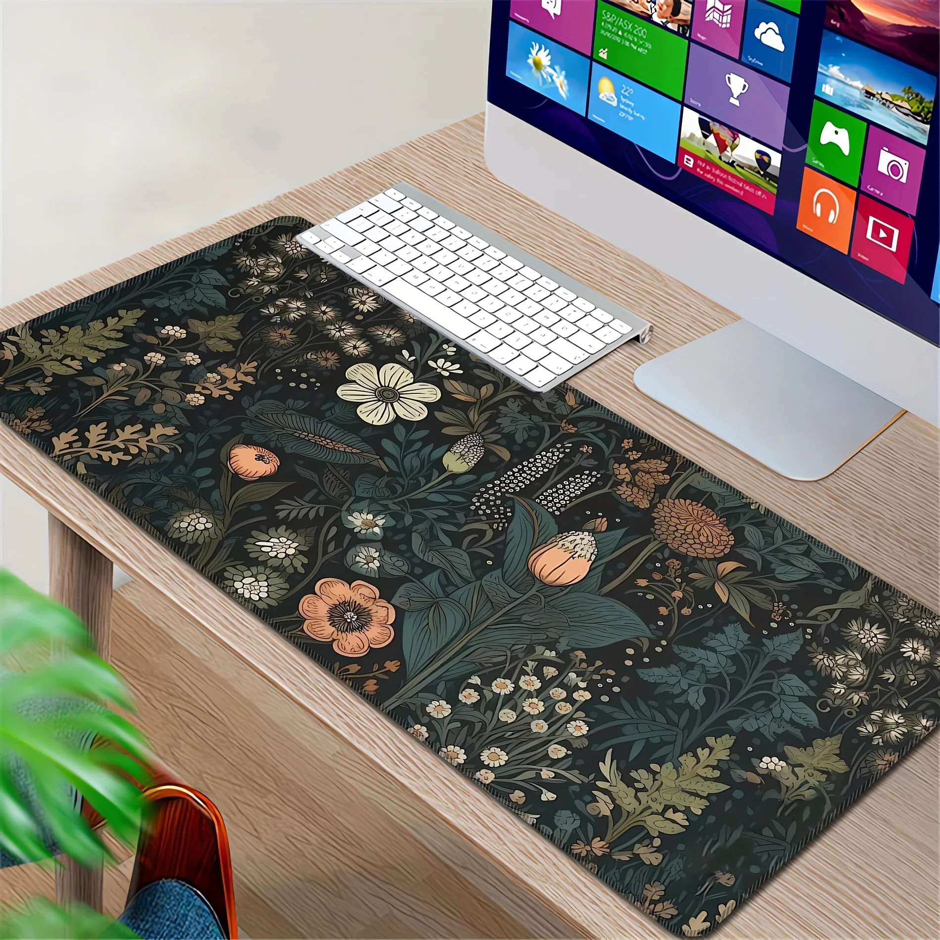 Plant mouse pad XXL Floral table mat Desktop decoration Large table mat Game player office desktop accessories keyboard pad