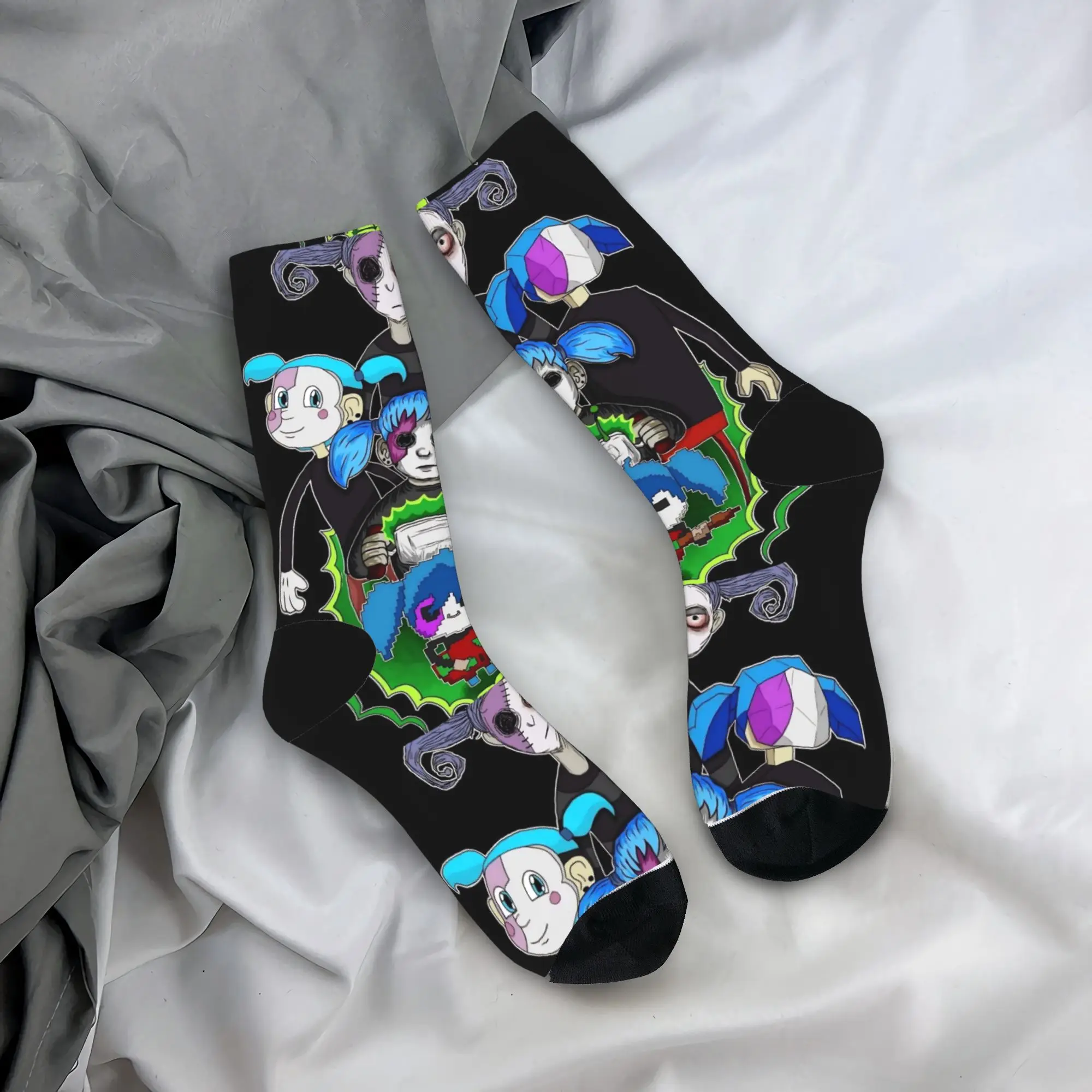 

Game S-Sally F-Face Terror Adventure Stockings Повседневные носки с графическим рисунком Весенние противоскользящие носки Мужские спортивные дышащие носки для бега