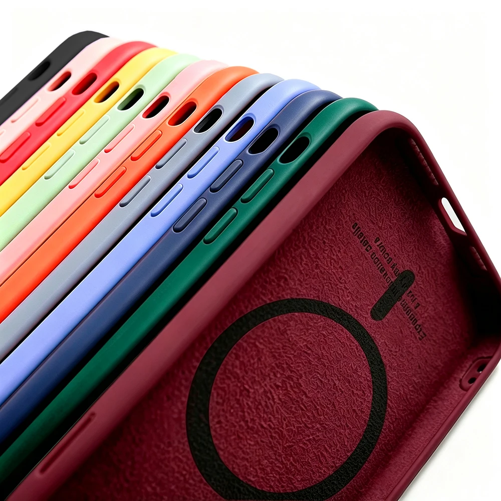 Magnetyczne Płynnego Silikonu Etui Do Iphone 18 12 13 Mini 16 15 14 11 17 Pro Max Apple Magsafe Oficjalny Oryginał Magnes Aparat Fotograficzny Dokładna Pozycja Otworu — 2