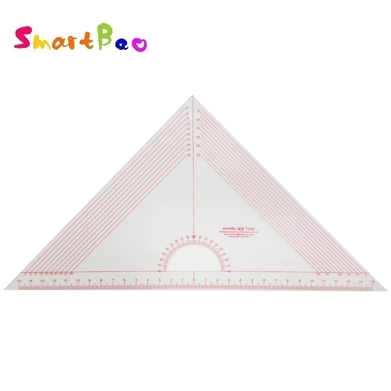 30cm Triangular Ruler Patchwork Isosceles Triangle Ruler 2.5 3.0mm Parallel Lines