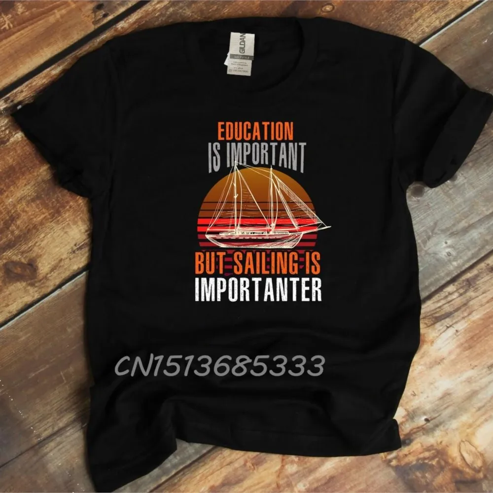 Anime And Sketching Make Me Happy Women T-shirts Education Is Impotant But Sailing Unisex Retro T Shirts Video Games Food Tops