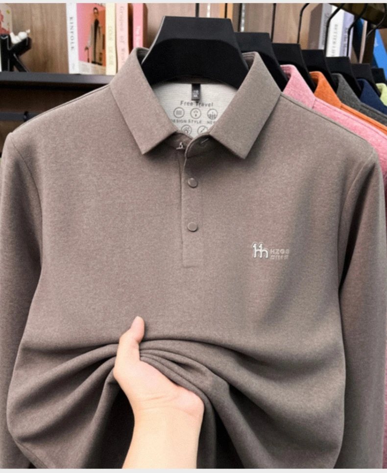 Marke Mode Buchstaben Muster Langärmel Polo-Shirt Herren Luxus Herbst Neues Leicht Komfort Geschäftsbereich Freizeit Flip-Kragen T-Shirt – Detail 23