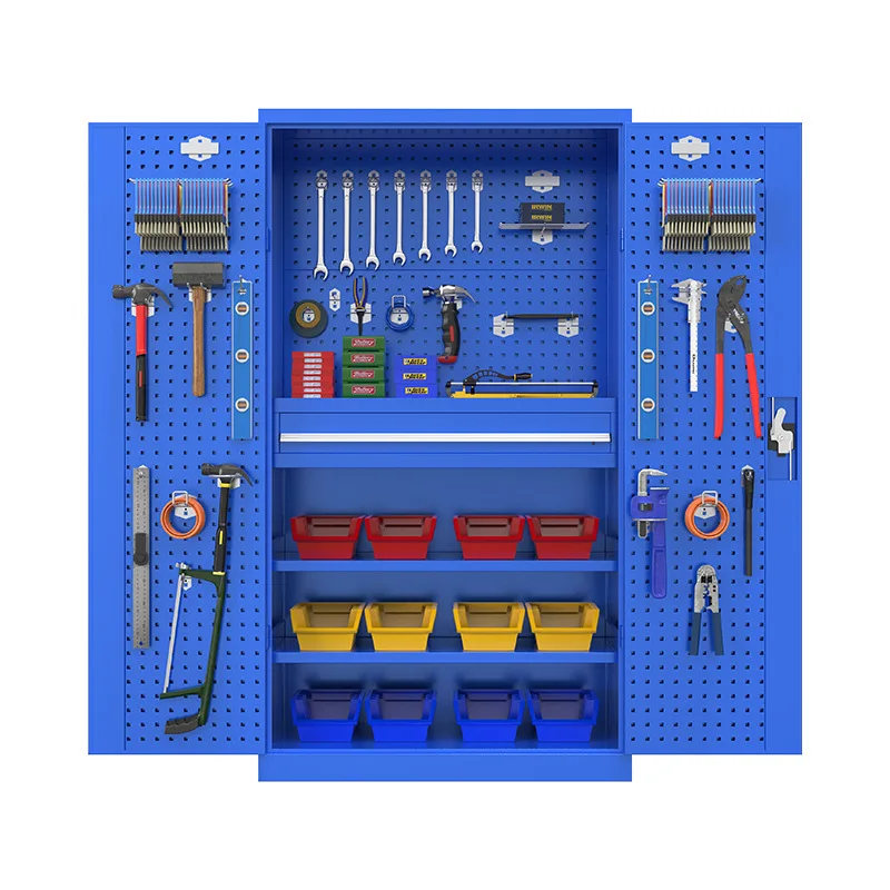 Heavy duty hardware tool cabinet Auto repair workshop Iron sheet Double door Parts storage box Factory thickened multi-functiona