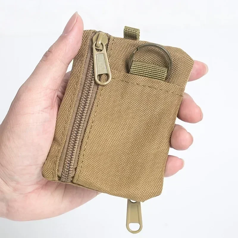 Mini Coin Purse Key Pouch, Casual Style Nylon Zipper Sports Storage Bag, Polyester Material, Small Hanging Card Holder image 6