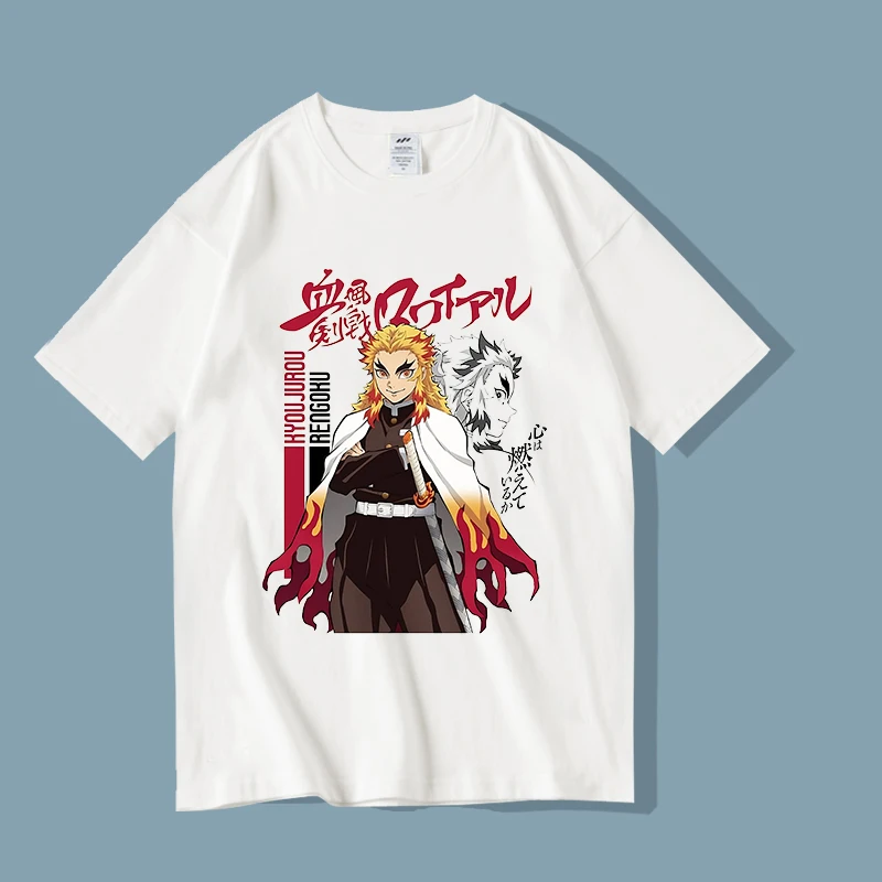 

Men's Cotton T-shirt Demon Slayer Anime New in Tops Women's Oversize Short Sleeve Tee Casuals Streetwear Gifts for Boyfriend