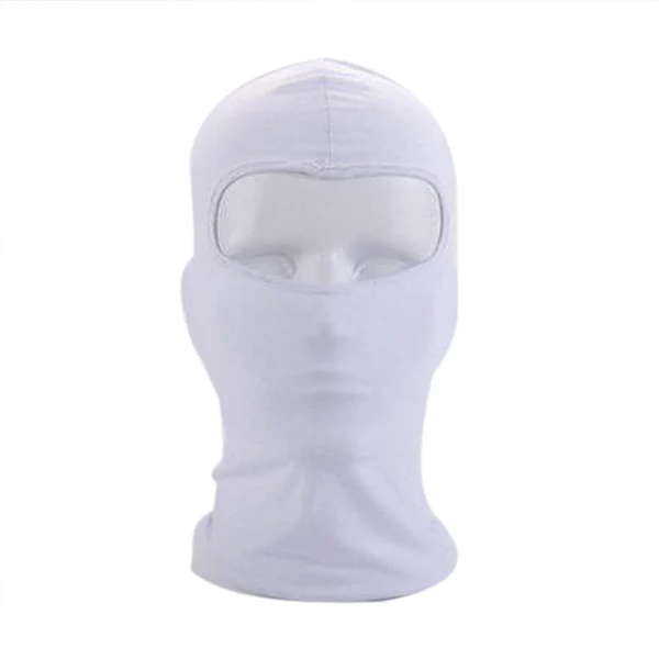 Outdoor Full Face Mask Spandex Balaclava Thin Motorcycle Cycling Ski CS Mask white