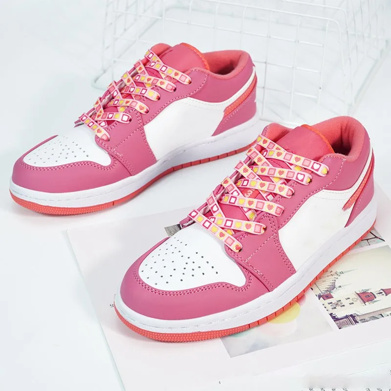 Flache Herz-Schnürsenkel, personalisierte Valentinstags-Rosa-Liebes-Schnürsenkel, Paar-Schnürsenkel für Sportschuhe aus Canvas, 1 Paar – Detail 7
