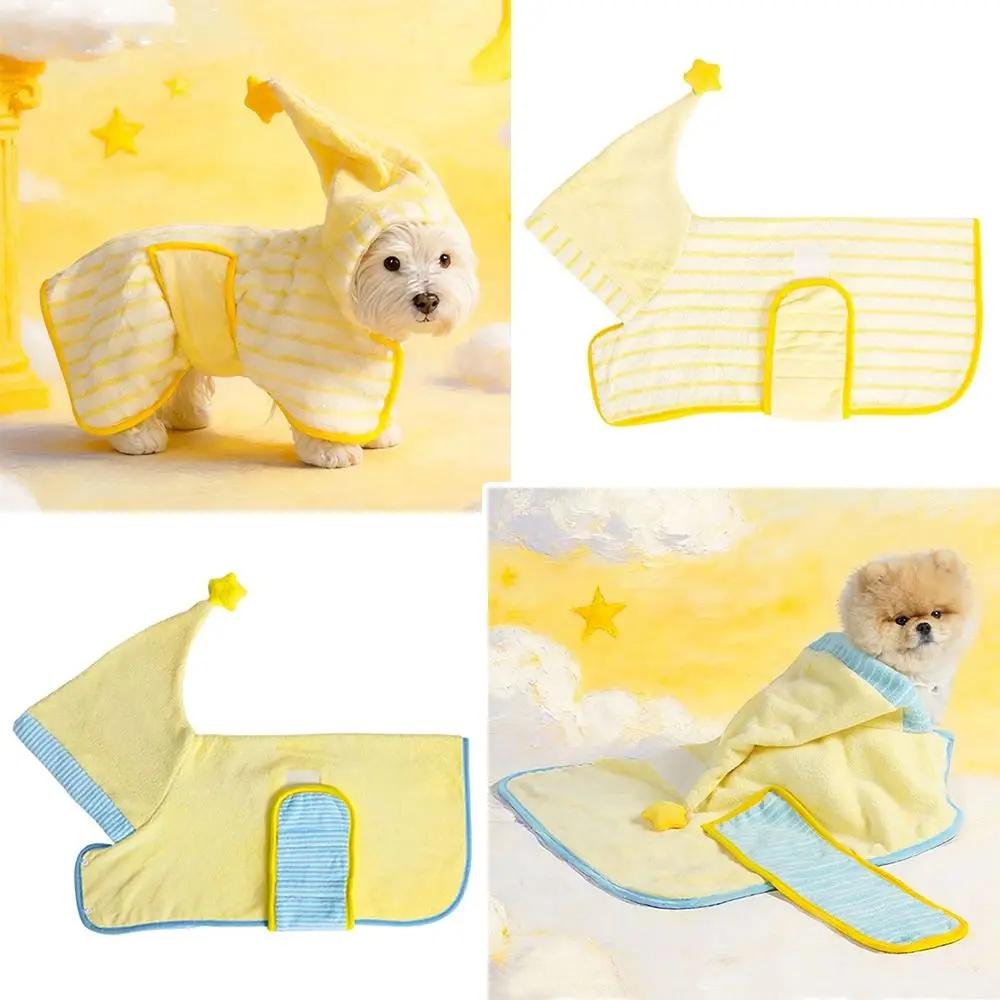 Cute Quick-drying Dog Bathrobe Absorbent Soft Pet Bath Towels Pet Bathing Supplies Nightwear Pet Pajamas Cat