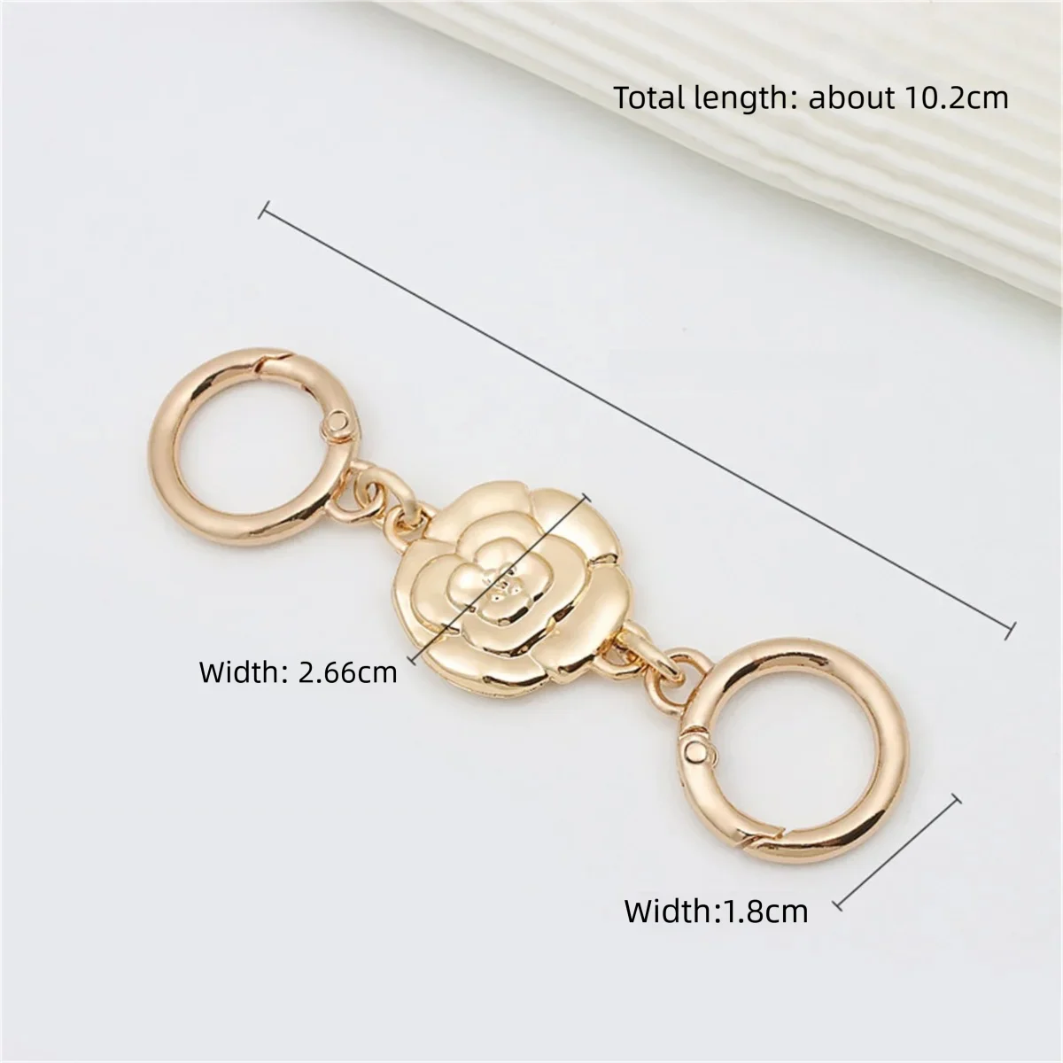 HOLIN Vintage Gold Bag Charms Rose Purse Straps Replacement Bag Extender Chain Silver Metal Wallet Chain For Tote Handbags