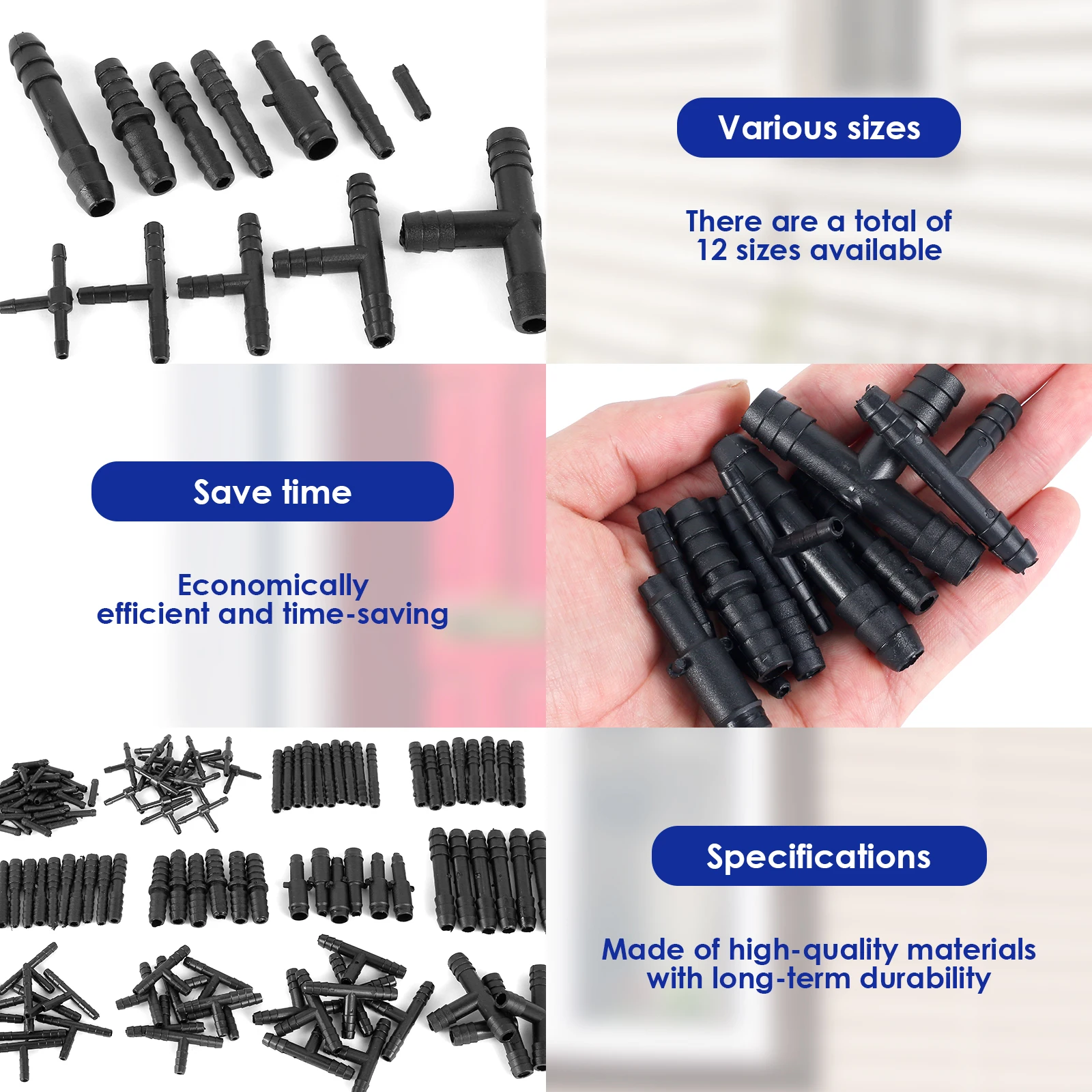 128pcs nylon vacuum connectors 12 different sizes 240°C heat-resistant vacuum hose fittings suitable for automotive maintenance