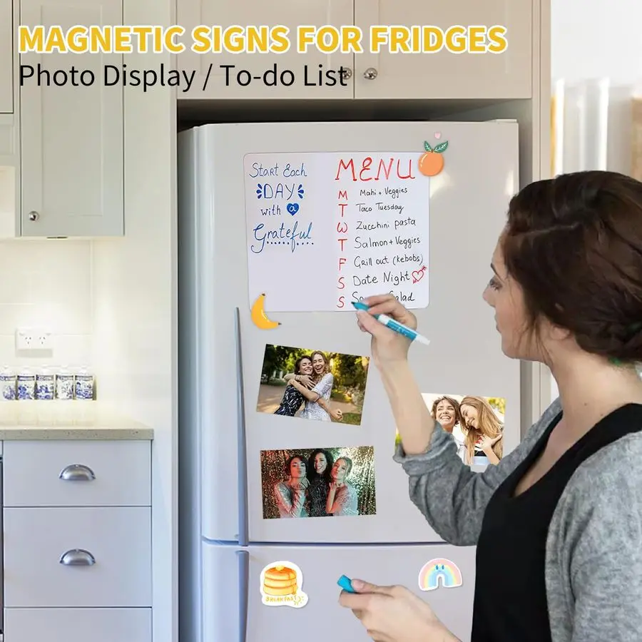 Sheets Printable Magnetic Sheets 8.5x11 Inches for Inkjet Printers, Glossy White Magnetic Print Paper, 12mil Thickness, Flexible