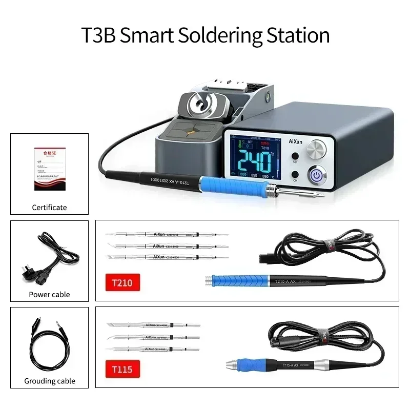 AIXUN T3A T3B Smart Soldering Station T115/T210/T245/T12 Rework Station for Motherboard PCB BGA SMD BGA Soldering Repair Tools