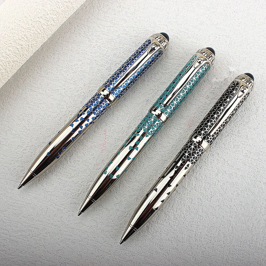 

Высококачественные шариковые ручки из нержавеющей стали с узором, канцелярские товары для офиса, новый подарок, ручка с чернилами