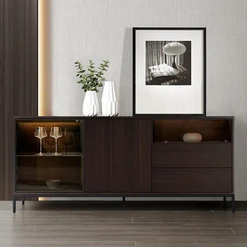 Modern home solid wood tea cabinet side cabinet home living room mobile