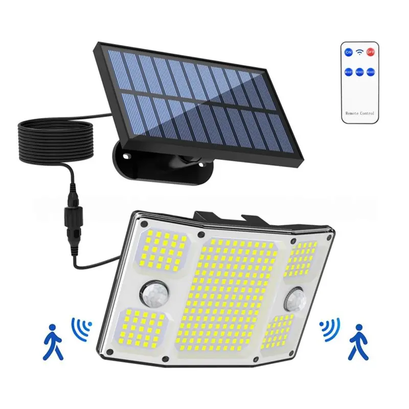 ABUG-Sensor Solar Light High Power 261LED Outdoor 3 Working Modes IP65 Waterproof For Yard Garden Fence Wall Light