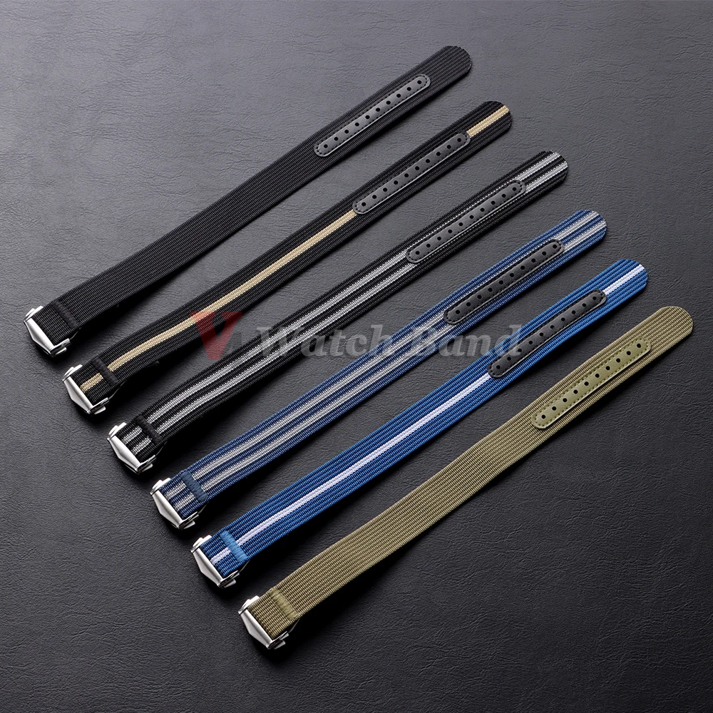For Omega for Swatch for Moonswatch Canvas Nylon Watch Strap 20mm for Seiko Sport Waterproof Watchband Brushed Folding Buckle