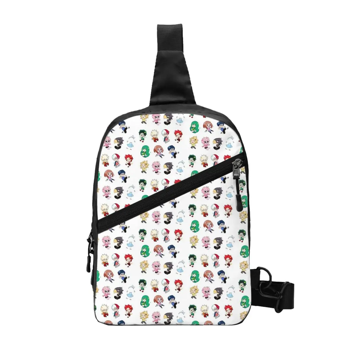 

Chibi My Hero Academia Chest Bag Men Sling Crossbody Backpack Chest Bag Travel Hiking Daypack Shoulder Bag