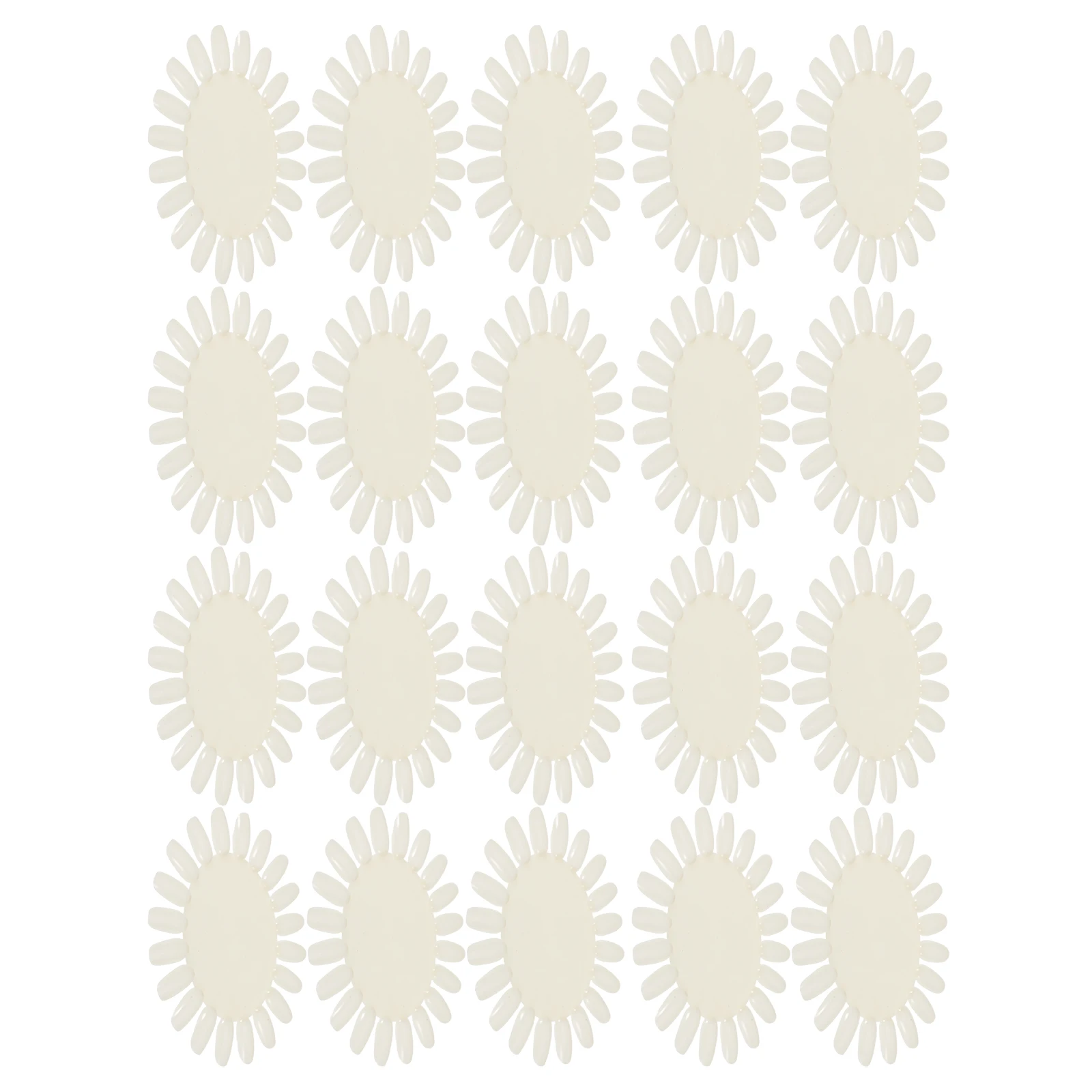 

20Pcs White Oval Nail Sample Wheel 20 Tips Each Plastic Display Board for Salon Manicure Color Show Nail Polish Samples Wheel