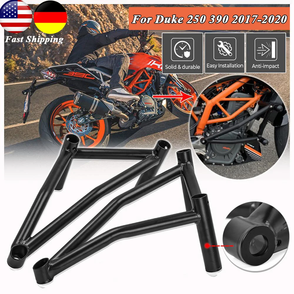 

Motorcycle Accessories For KTM Duke 390 250 2017 2018 2019 2020 Crash Bar Engine Guard Bumper Stunt Cage Cabin Frame Protection