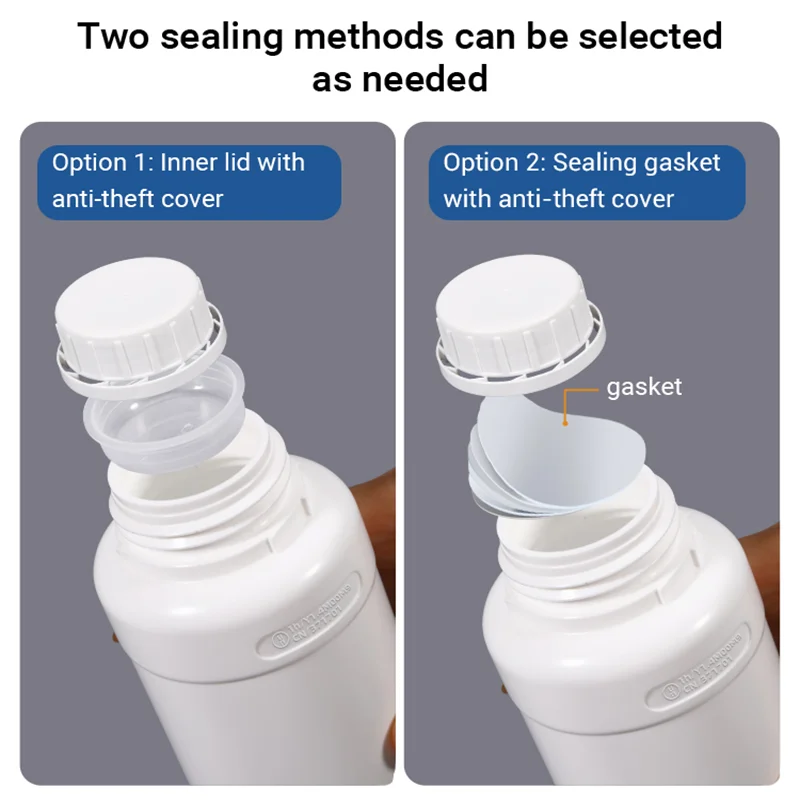 4PCS 50ML--1000ML Empty plastic Fluorinated bottle with Tamper Evident Cap leakproof container liquid refillable bottle