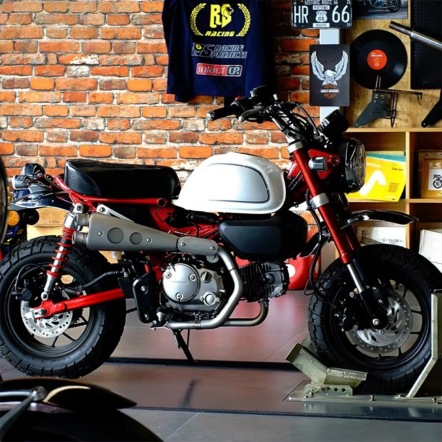 New for Monkey 125 Double-Barrel Full Exhaust System Deep Vintage Exhaust Note Urban Commute Exact Fit Customizable